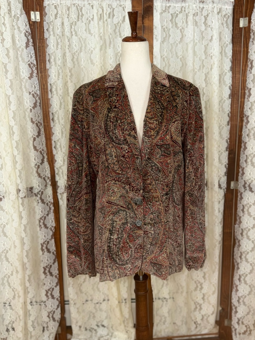 Awesome Vintage 1970s/80s Paisley Velvet Blazer